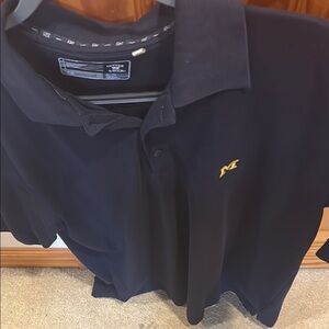Navy Blue Polo Shirt with Gold Michigan logo cutter & buck size xl men’s vintage